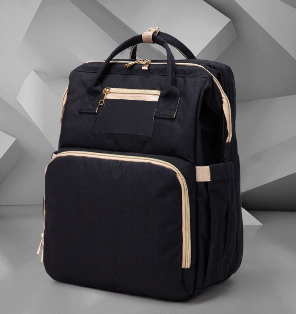 USB Charging Version Mommy Bed Backpack Folding Large Capacity Multi-function - worn styled shot