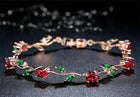 Plated Crystal Ladies Bracelet - White - side view