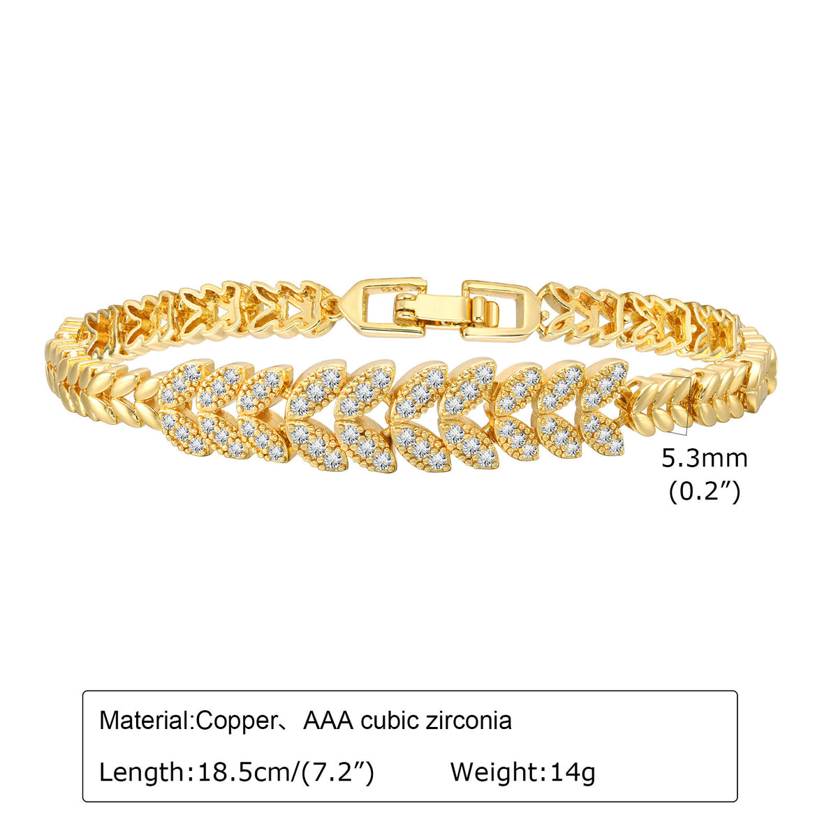 Zircon Flower Heart Bracelet – Sparkling Statement Jewelry