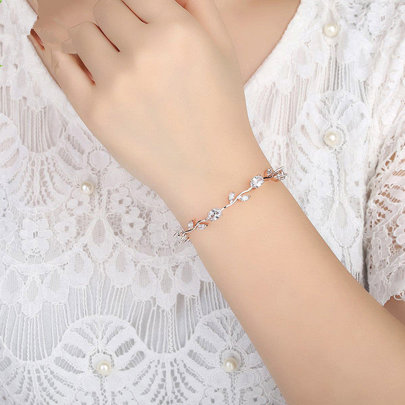 Plated Crystal Ladies Bracelet - Red - packaging shown