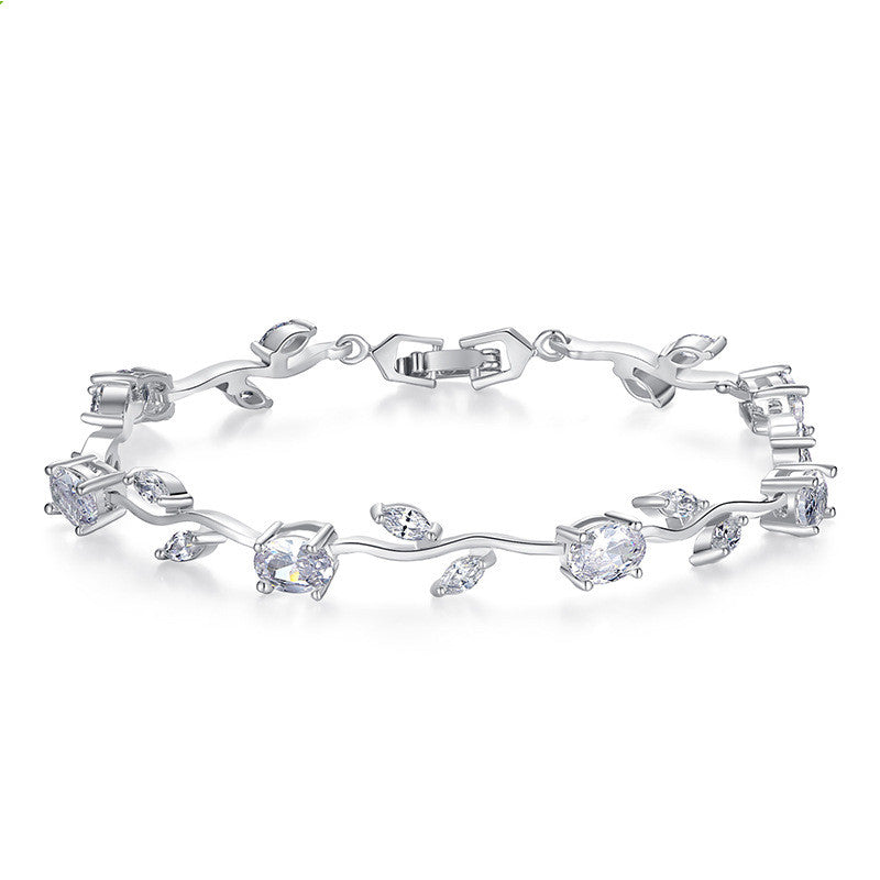 Plated Crystal Ladies Bracelet - color option displayed