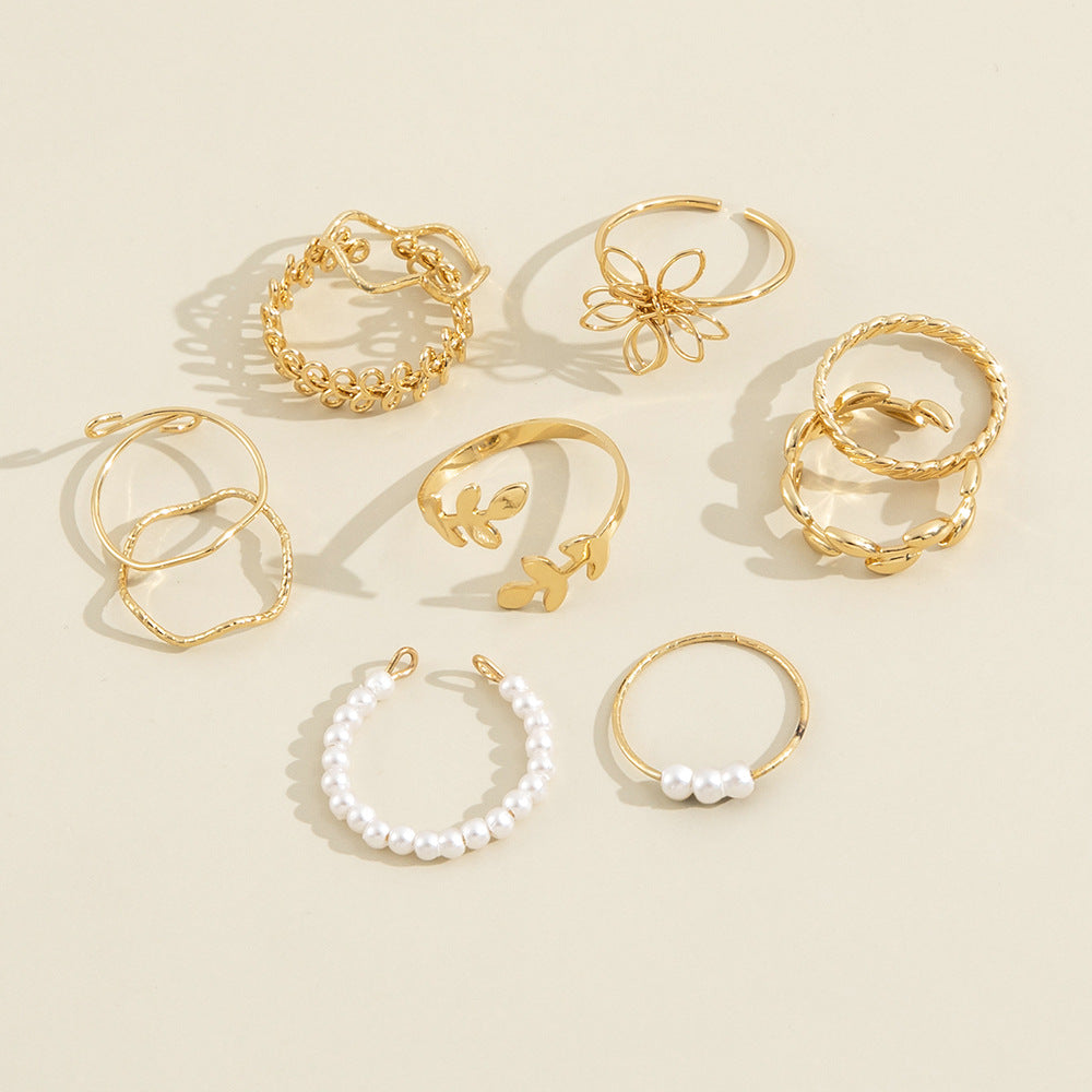 Openwork Flower Set Ring Simple Glossy - color option displayed (5 of 6)
