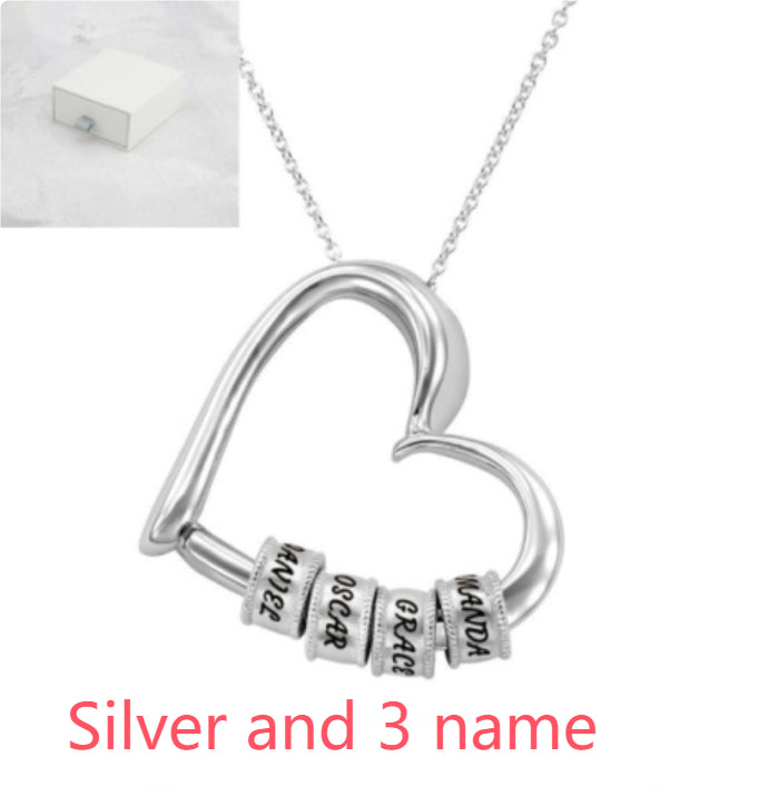Personalized Heart Necklaces Women Jewelry Custom Name Necklaces & Pendants Mothers Day Gift - Rose Gold - product photo