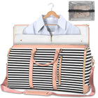 Large Capacity Travel Duffle Bag Women's Handbag Folding Suit Bag Waterproof Clothes Totes - A Pink - front view