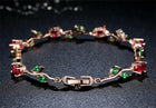 Plated Crystal Ladies Bracelet - Red - detail close-up