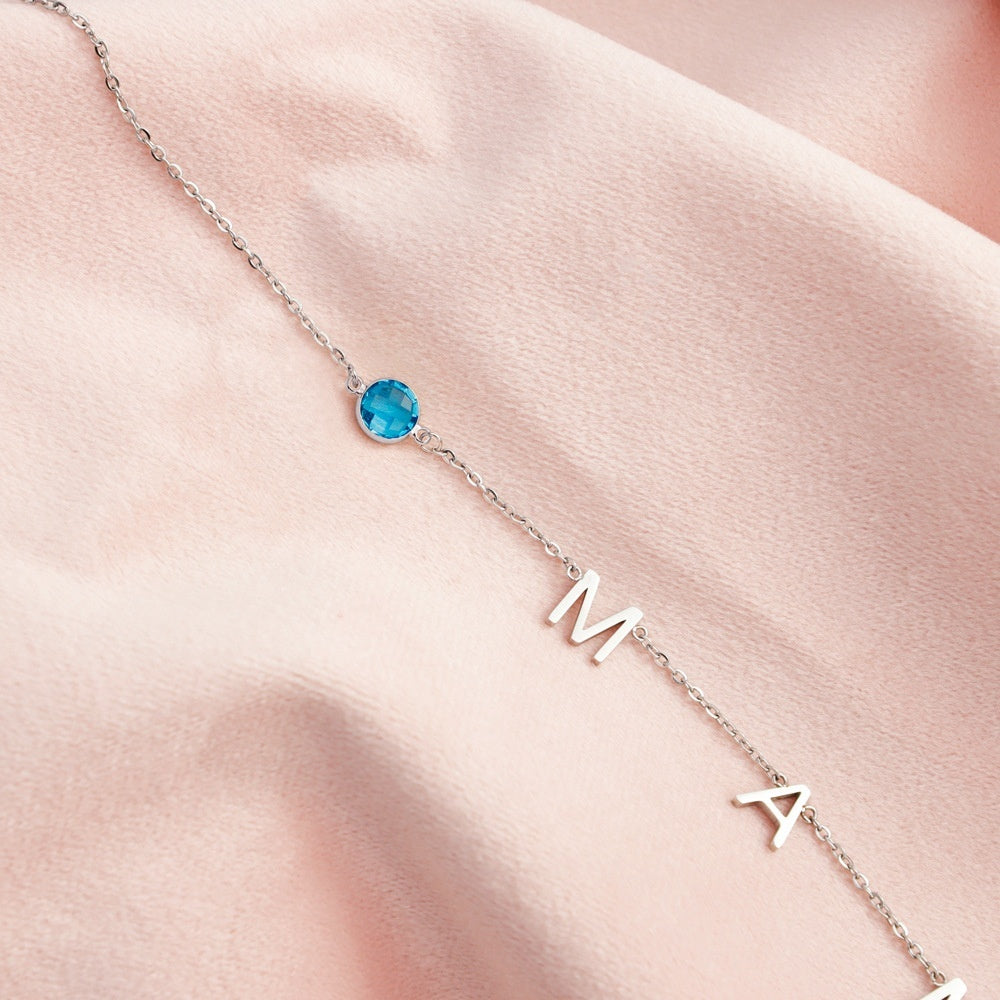 Women's Personalized Name Pendant Necklace, Initial Chain - Silver - worn styled shot