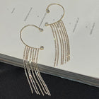 Fashionable And Simple Long Tassel Earrings - Silver one pair - product photo