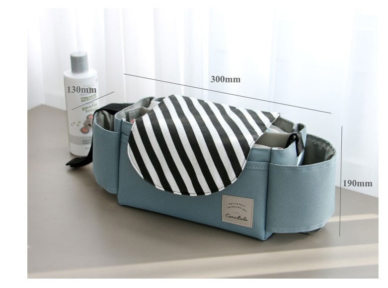 Multifunction Baby Stroller Bag Organizer Maternity Nappy Bag Stroller Accessories Cup wheelchair bag - Grey bear - side view