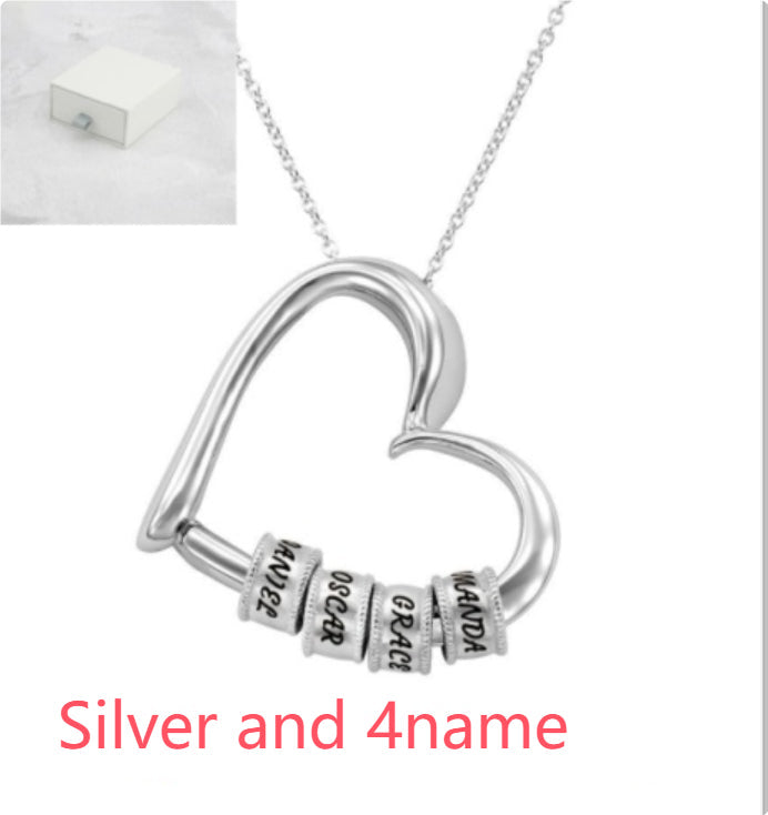 Personalized Heart Necklaces Women Jewelry Custom Name Necklaces & Pendants Mothers Day Gift - color options displayed