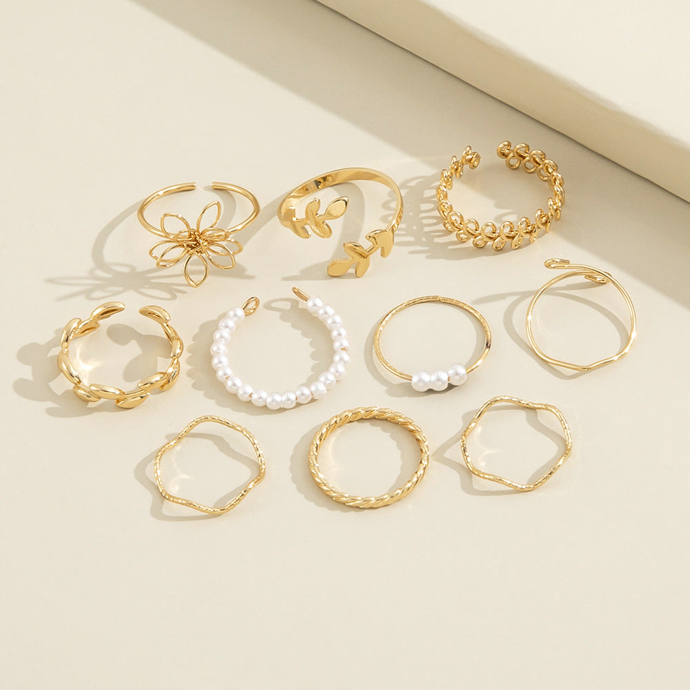 Openwork Flower Set Ring Simple Glossy - side view (3 of 6)