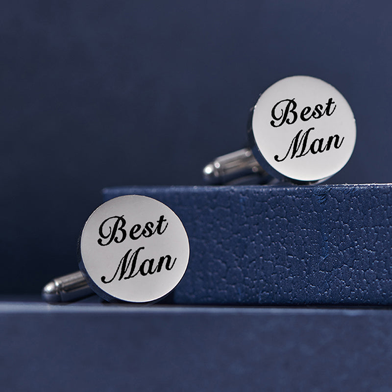 Custom Name & Date Cufflinks – Personalized Wedding Gift for Him