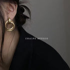 Minimalist Metal Statement Earrings, Trendy Retro Baroque Ear Ornaments - color option displayed