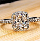 Rings For Women Bridal Wedding Anelli Trendy Jewelry Engagement Ring White Gold Color Anillos - Yellow With Box - gift box included