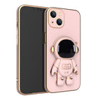 3D Astronaut Phone Case Anti-Drop Electroplating Bracket - Pink - product photo