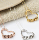 Personalized Heart Necklaces Women Jewelry Custom Name Necklaces & Pendants Mothers Day Gift - Gold - front view
