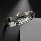 Customized Name Cuff Bracelet - Personalized Bangle, Multiple Widths & Styles - D - packaging shown