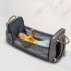 USB Charging Version Mommy Bed Backpack Folding Large Capacity Multi-function - Black A - front view