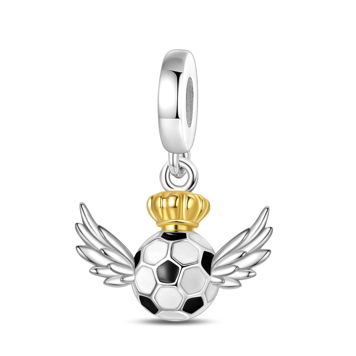 Football DIY Bead Pendant Bracelet Accessories - W-PAC1123 Heart-Shaped Colorful Flag - product photo