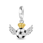 Football DIY Bead Pendant Bracelet Accessories - W-PAC1123 Heart-Shaped Colorful Flag - product photo
