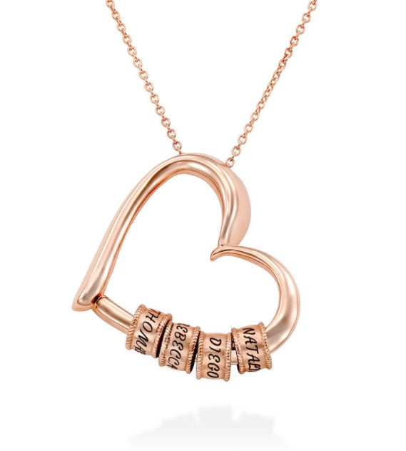 Personalized Heart Necklaces Women Jewelry Custom Name Necklaces & Pendants Mothers Day Gift - Gold - product photo