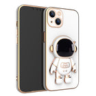 3D Astronaut Phone Case Anti-Drop Electroplating Bracket - Black - back view