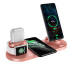 Wireless Charger For IPhone Fast Charger For Phone Fast Charging Pad For Phone Watch 6 In 1 Charging Dock Station - Black - back view