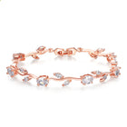 Plated Crystal Ladies Bracelet - White - detail close-up