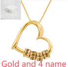 Personalized Heart Necklaces Women Jewelry Custom Name Necklaces & Pendants Mothers Day Gift - Gold - side view