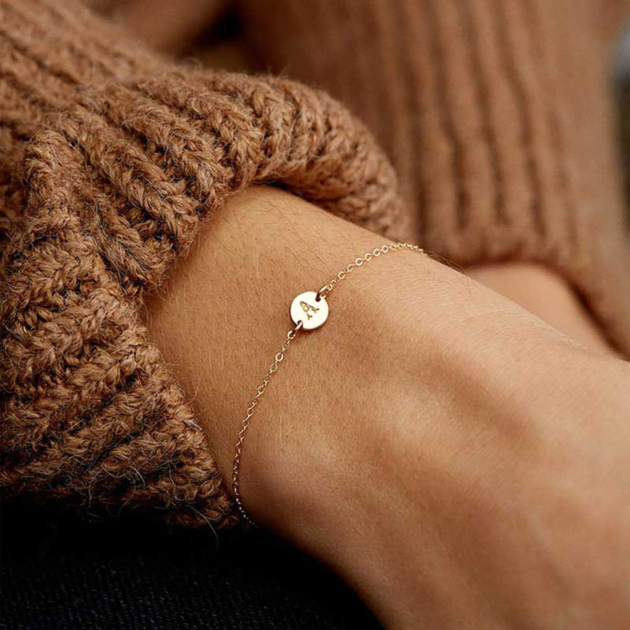 Adjustable Gold Initial Letter Bracelet – Personalized Style