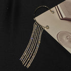 Fashionable And Simple Long Tassel Earrings - Silver left - gift box included