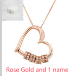 Personalized Heart Necklaces Women Jewelry Custom Name Necklaces & Pendants Mothers Day Gift - Rose Gold - packaging shown