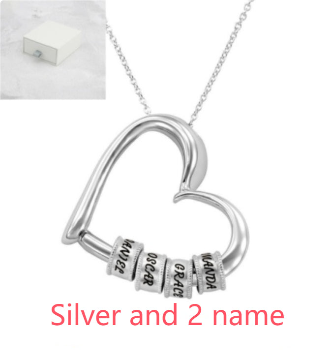 Personalized Heart Necklaces Women Jewelry Custom Name Necklaces & Pendants Mothers Day Gift - Gold - gift box included