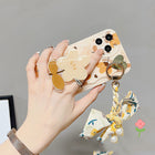 Autumn Leaves And Flowers With Bow Silk Scarf Phone Cases - Flowers with bracket scarf - front view