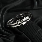 Customized Name Cuff Bracelet - Personalized Bangle, Multiple Widths & Styles - Bracelet 1 - detail close-up