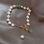 Women's Freshwater Pearl Adjustable Bracelet - Irregular pearl - side view