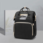 USB Charging Version Mommy Bed Backpack Folding Large Capacity Multi-function - Black B - front view