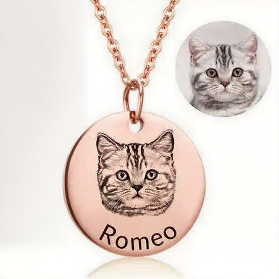 Laser Engraved Custom Necklace – Personalized Photo Pendant