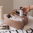 Travel Cosmetic Bag Large Capacity Multifunction Travel Cosmetic Bag Women Toiletries Organizer Female Storage Make Up Case Tool - Double layer white - packaging shown