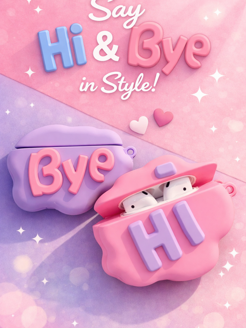 Customer video for AirPod 2 Case 3D HI BYE Cloud Letter Cartoon Soft Silicone 