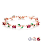 Plated Crystal Ladies Bracelet - Red - front view