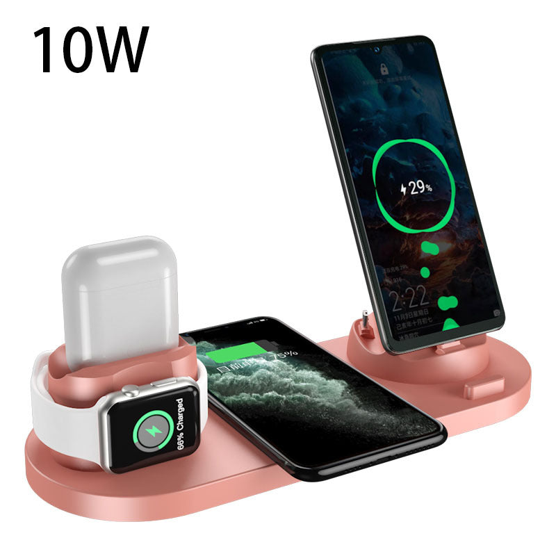 Wireless Charger For IPhone Fast Charger For Phone Fast Charging Pad For Phone Watch 6 In 1 Charging Dock Station - White - gift box included
