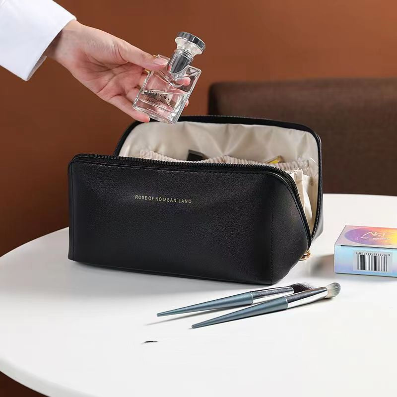 Travel Cosmetic Bag Large Capacity Multifunction Travel Cosmetic Bag Women Toiletries Organizer Female Storage Make Up Case Tool - Frosted black - size comparison