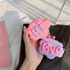 AirPod 2 Case 3D HI BYE Cloud Letter Cartoon Soft Silicone Wireless Earphone Cases For Airpods Case Cute Cover - Purple - packaging shown