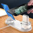 Wireless Charger For IPhone Fast Charger For Phone Fast Charging Pad For Phone Watch 6 In 1 Charging Dock Station - White - side view