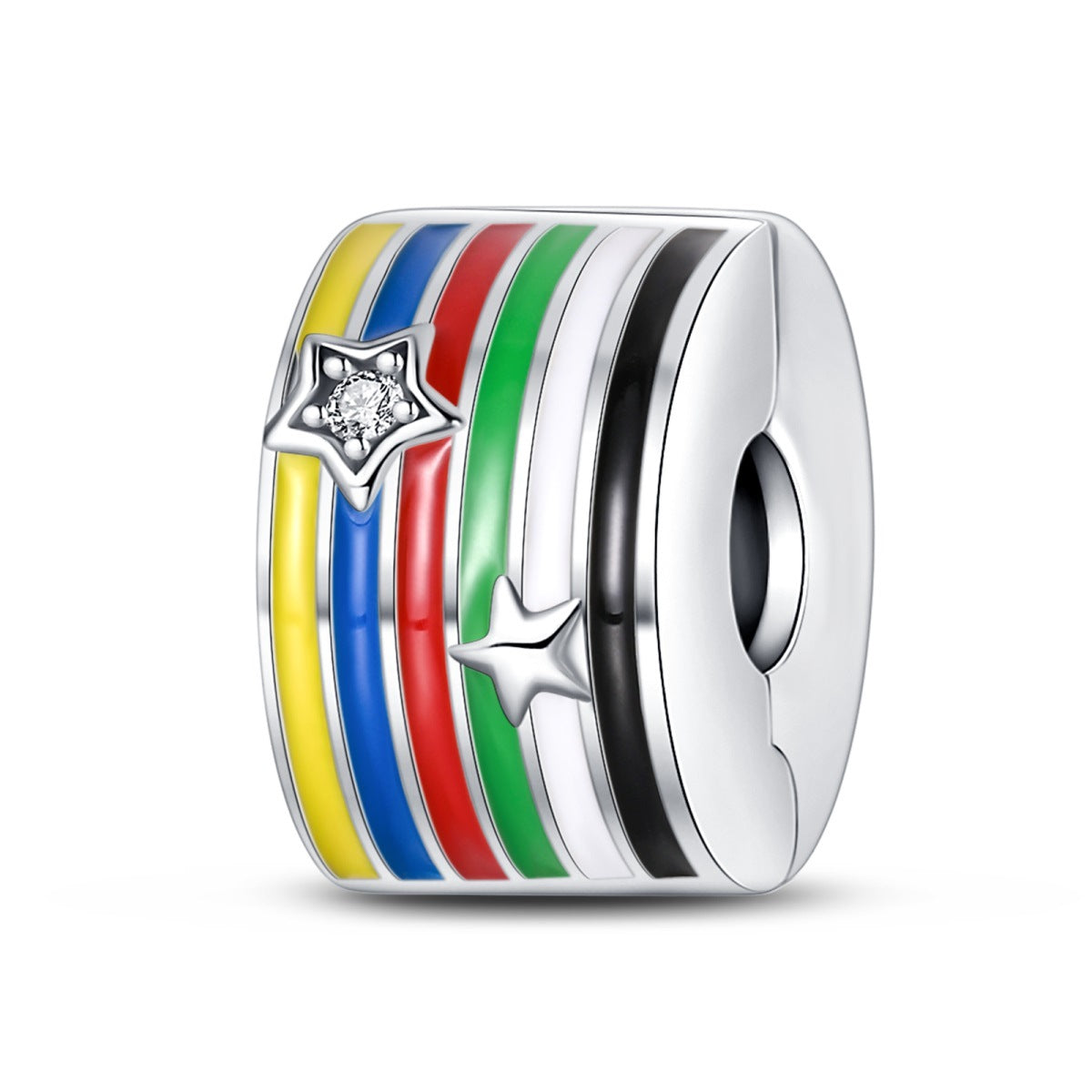 Football DIY Bead Pendant Bracelet Accessories - W-PAC1124 Colorful Flag Fastener - product photo