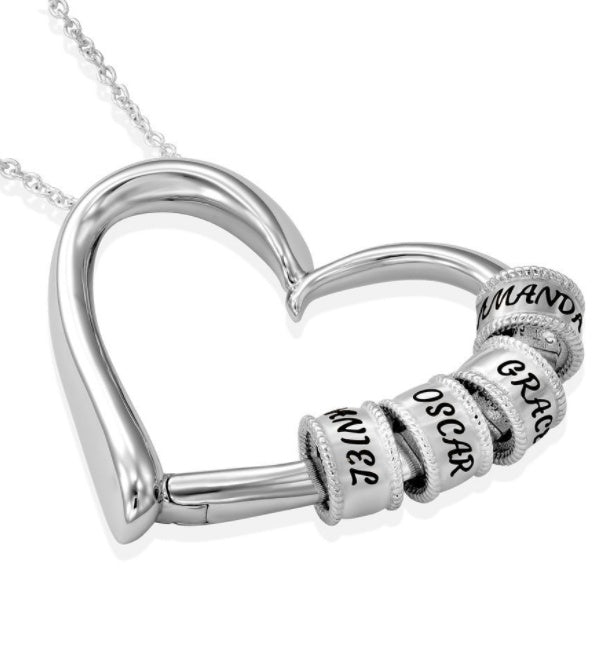 Personalized Heart Necklaces Women Jewelry Custom Name Necklaces & Pendants Mothers Day Gift - Gold - back view