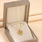 Double-layer Love Necklace With Rhinestones Titanium Steel Pendant Fashion Jewelry Woman Valentines Day Gift - 8018 Smart Love - color option displayed