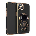3D Astronaut Phone Case Anti-Drop Electroplating Bracket - White - worn styled shot
