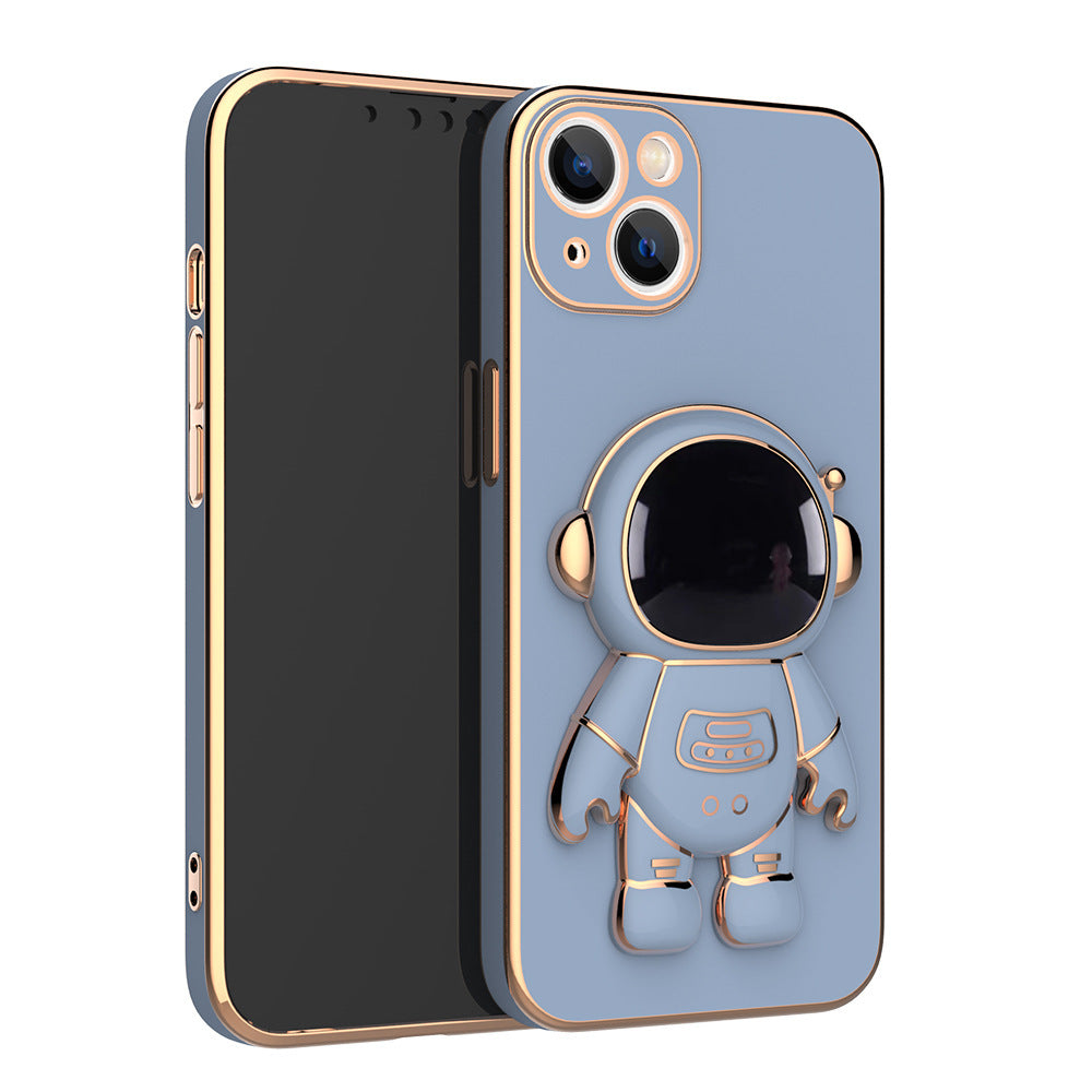 3D Astronaut Phone Case Anti-Drop Electroplating Bracket - Purple - color option displayed
