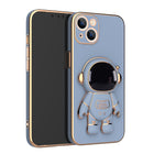 3D Astronaut Phone Case Anti-Drop Electroplating Bracket - Purple - color option displayed
